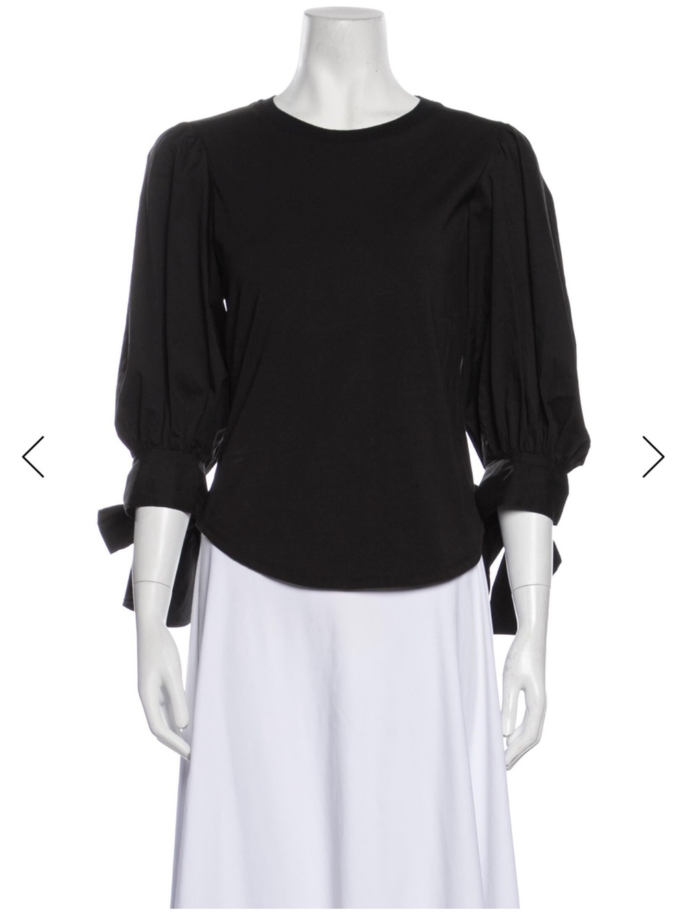 Cinq à Sept Women’s Black Puff Sleeve Tie Cuff Top